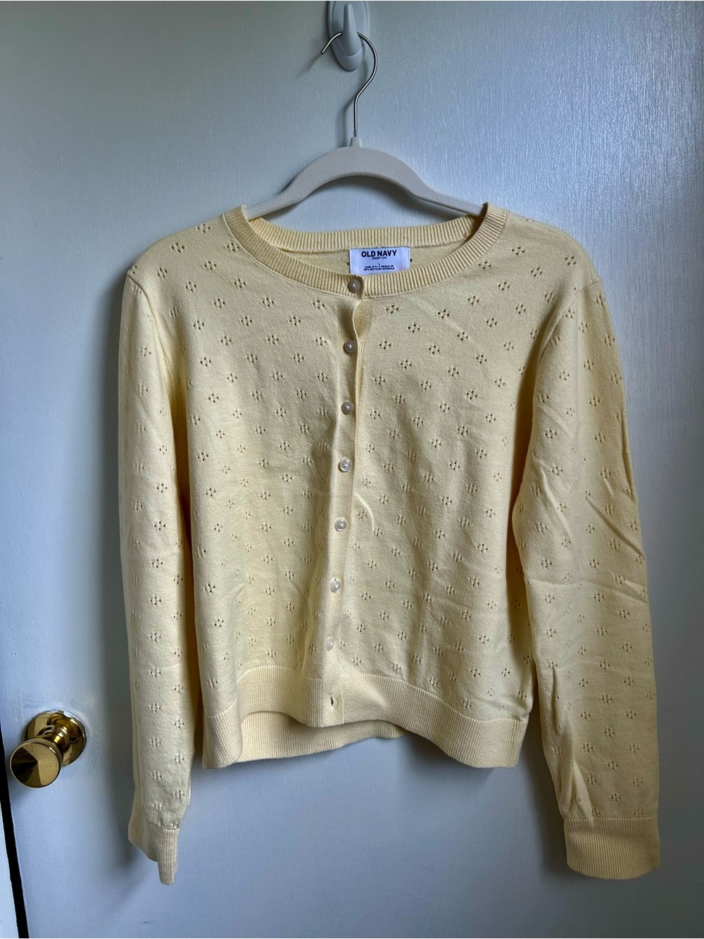 Butter Yellow Pointelle Cardigan